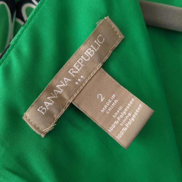 Green Geometric Shift Dress by Banana Republic- Size 2 - Picture 4 of 4